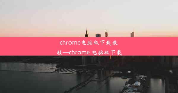 chrome电脑版下载教程—chrome 电脑版下载