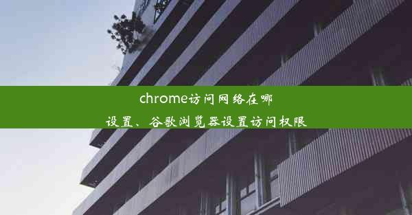 chrome访问网络在哪设置、谷歌浏览器设置访问权限