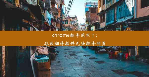 chrome翻译用不了;谷歌翻译插件无法翻译网页