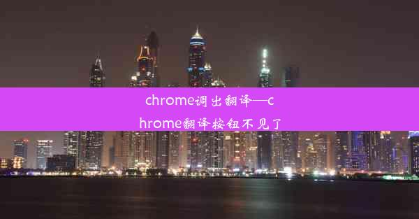 chrome调出翻译—chrome翻译按钮不见了