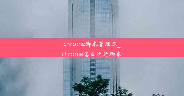 chrome脚本管理器_chrome怎么运行脚本