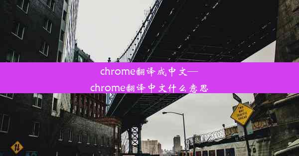 chrome翻译成中文—chrome翻译中文什么意思