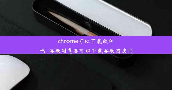 chrome可以下载软件吗_谷歌浏览器可以下载谷歌商店吗