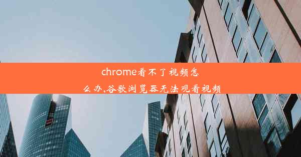 chrome看不了视频怎么办,谷歌浏览器无法观看视频