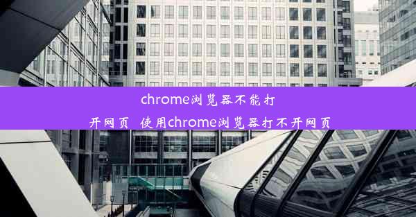 chrome浏览器不能打开网页_使用chrome浏览器打不开网页