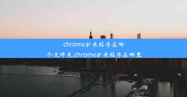 chrome扩展程序在哪个文件夹,chrome扩展程序在哪里