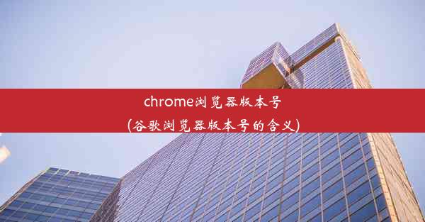 chrome浏览器版本号(谷歌浏览器版本号的含义)