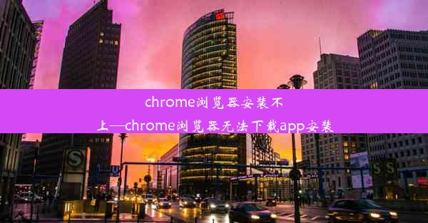 chrome浏览器安装不上—chrome浏览器无法下载app安装