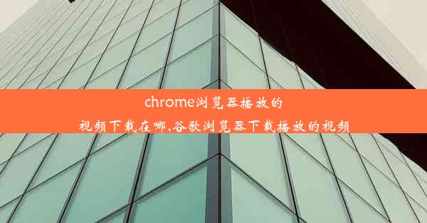 chrome浏览器播放的视频下载在哪,谷歌浏览器下载播放的视频