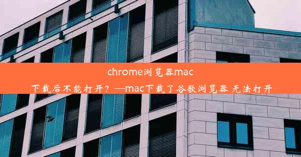 chrome浏览器mac下载后不能打开？—mac下载了谷歌浏览器 无法打开