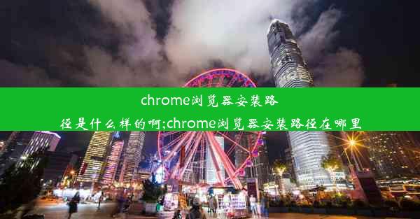 chrome浏览器安装路径是什么样的啊;chrome浏览器安装路径在哪里