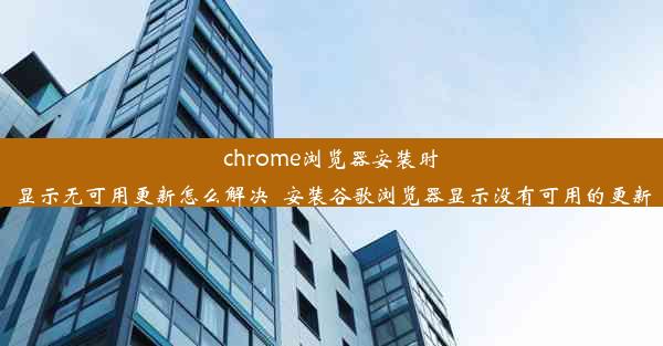 chrome浏览器安装时显示无可用更新怎么解决_安装谷歌浏览器显示没有可用的更新