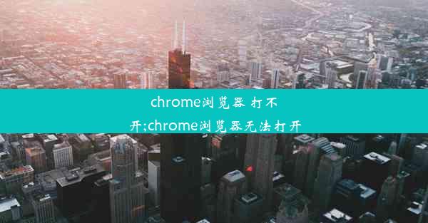 chrome浏览器 打不开;chrome浏览器无法打开