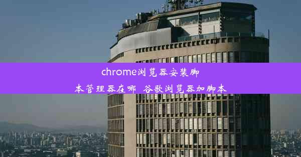 chrome浏览器安装脚本管理器在哪_谷歌浏览器加脚本