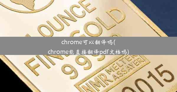 chrome可以翻译吗(chrome能直接翻译pdf文档吗)