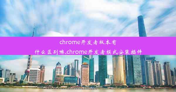 chrome开发者版本有什么区别嘛,chrome开发者模式安装插件