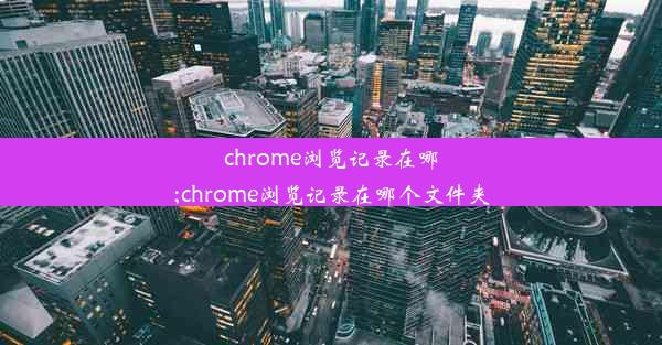 chrome浏览记录在哪;chrome浏览记录在哪个文件夹