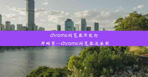 chrome浏览器不能打开网页—chrome浏览器没法用