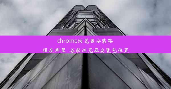 chrome浏览器安装路径在哪里_谷歌浏览器安装包位置