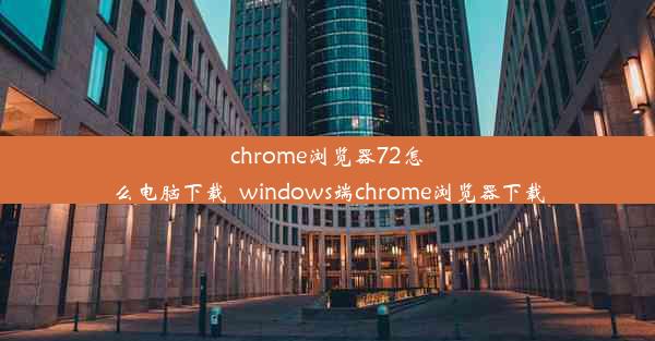 chrome浏览器72怎么电脑下载_windows端chrome浏览器下载