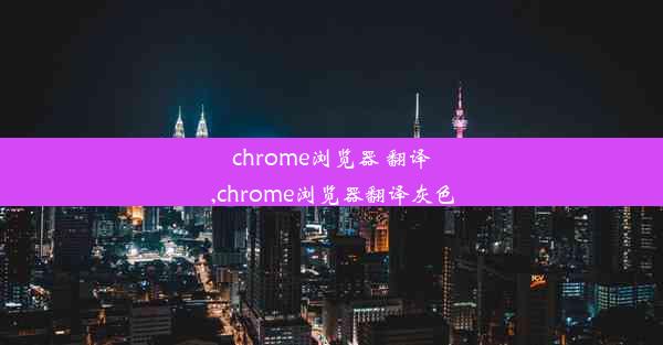 chrome浏览器 翻译,chrome浏览器翻译灰色