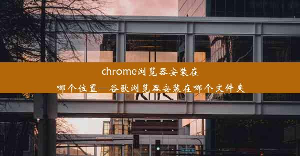 chrome浏览器安装在哪个位置—谷歌浏览器安装在哪个文件夹