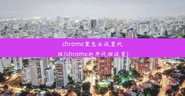 chrome里怎么设置代理(chrome打开代理设置)