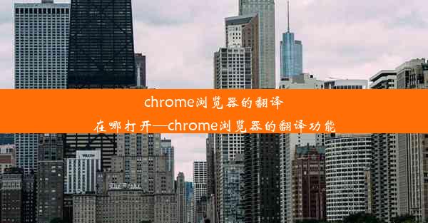 chrome浏览器的翻译在哪打开—chrome浏览器的翻译功能