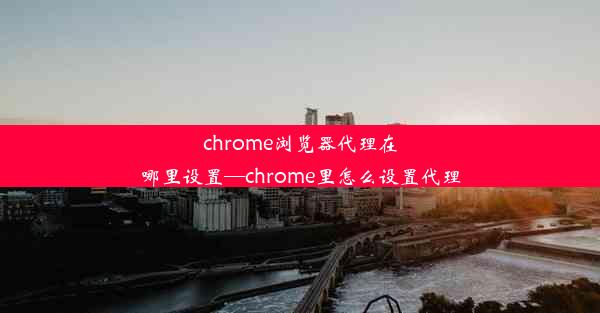 chrome浏览器代理在哪里设置—chrome里怎么设置代理