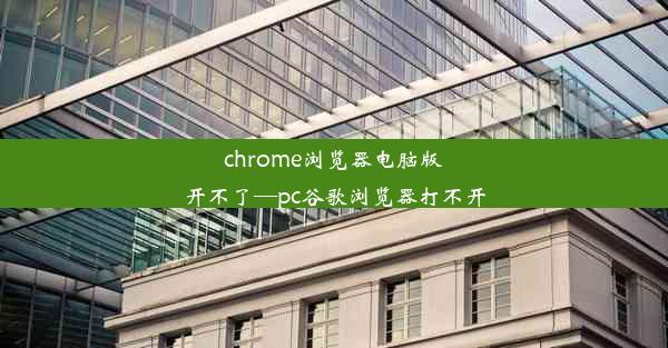 chrome浏览器电脑版开不了—pc谷歌浏览器打不开