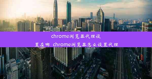 chrome浏览器代理设置在哪_chrome浏览器怎么设置代理