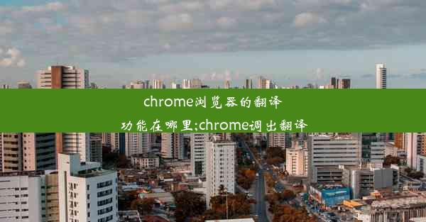 chrome浏览器的翻译功能在哪里;chrome调出翻译