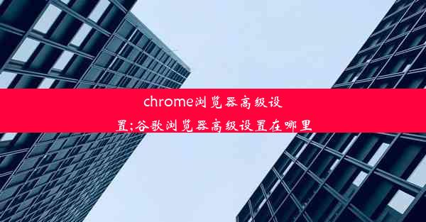 chrome浏览器高级设置;谷歌浏览器高级设置在哪里