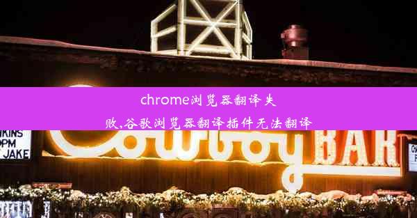 chrome浏览器翻译失败,谷歌浏览器翻译插件无法翻译