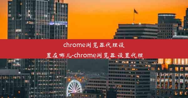 chrome浏览器代理设置在哪儿-chrome浏览器 设置代理