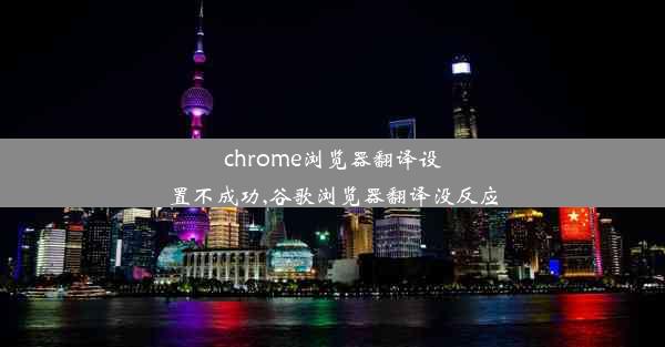 chrome浏览器翻译设置不成功,谷歌浏览器翻译没反应