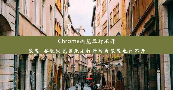 Chrome浏览器打不开设置_谷歌浏览器无法打开网页设置也打不开