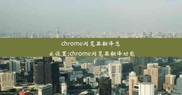 chrome浏览器翻译怎么设置;chrome浏览器翻译功能