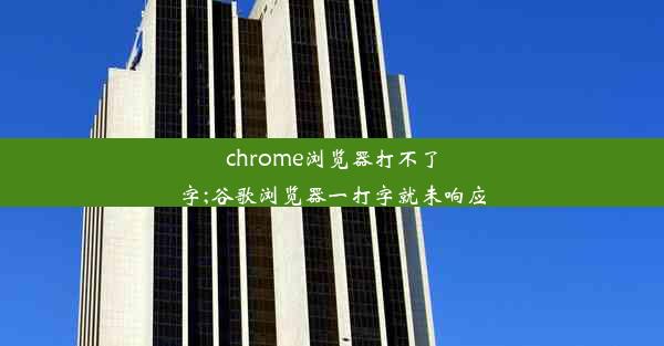 chrome浏览器打不了字;谷歌浏览器一打字就未响应