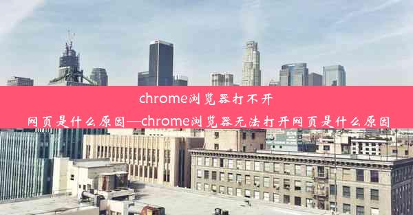 chrome浏览器打不开网页是什么原因—chrome浏览器无法打开网页是什么原因