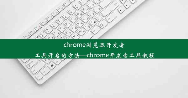 chrome浏览器开发者工具开启的方法—chrome开发者工具教程