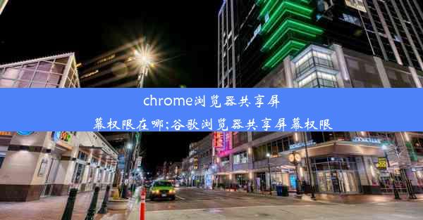 chrome浏览器共享屏幕权限在哪;谷歌浏览器共享屏幕权限