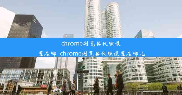 chrome浏览器代理设置在哪_chrome浏览器代理设置在哪儿