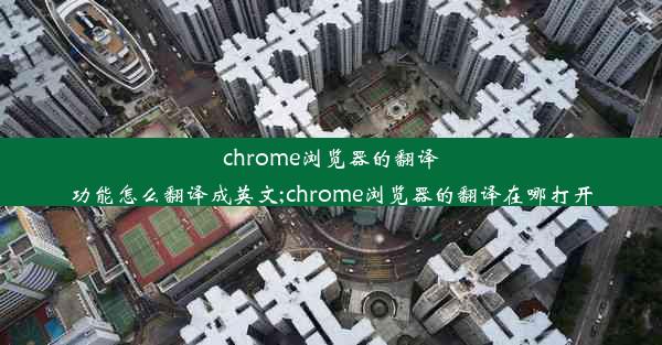 chrome浏览器的翻译功能怎么翻译成英文;chrome浏览器的翻译在哪打开