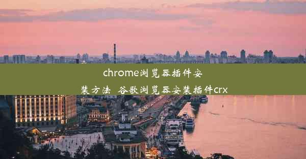 chrome浏览器插件安装方法_谷歌浏览器安装插件crx