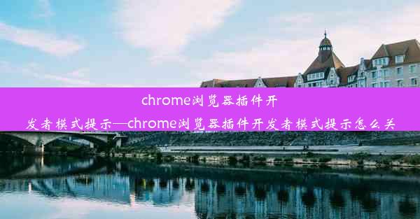 chrome浏览器插件开发者模式提示—chrome浏览器插件开发者模式提示怎么关