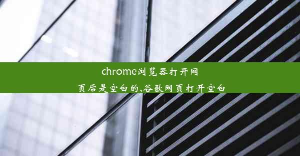 chrome浏览器打开网页后是空白的,谷歌网页打开空白