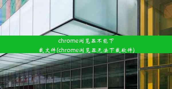 chrome浏览器不能下载文件(chrome浏览器无法下载软件)