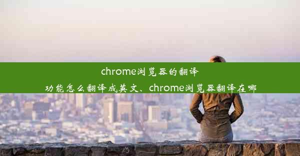 chrome浏览器的翻译功能怎么翻译成英文、chrome浏览器翻译在哪