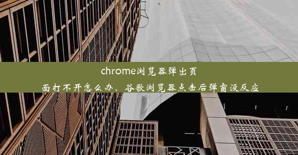 chrome浏览器弹出页面打不开怎么办、谷歌浏览器点击后弹窗没反应